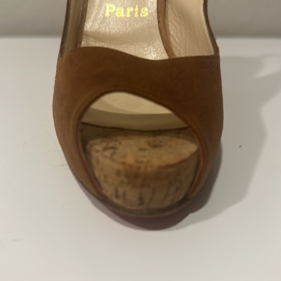 CHRISTIAN LOUBOUTIN SO PRIVATE CORK HEEL SLINGBACK - Picture 11 of 12